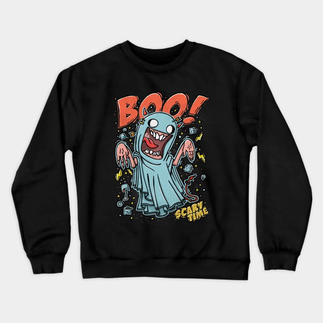 Scary time Crewneck Sweatshirt by manuvila